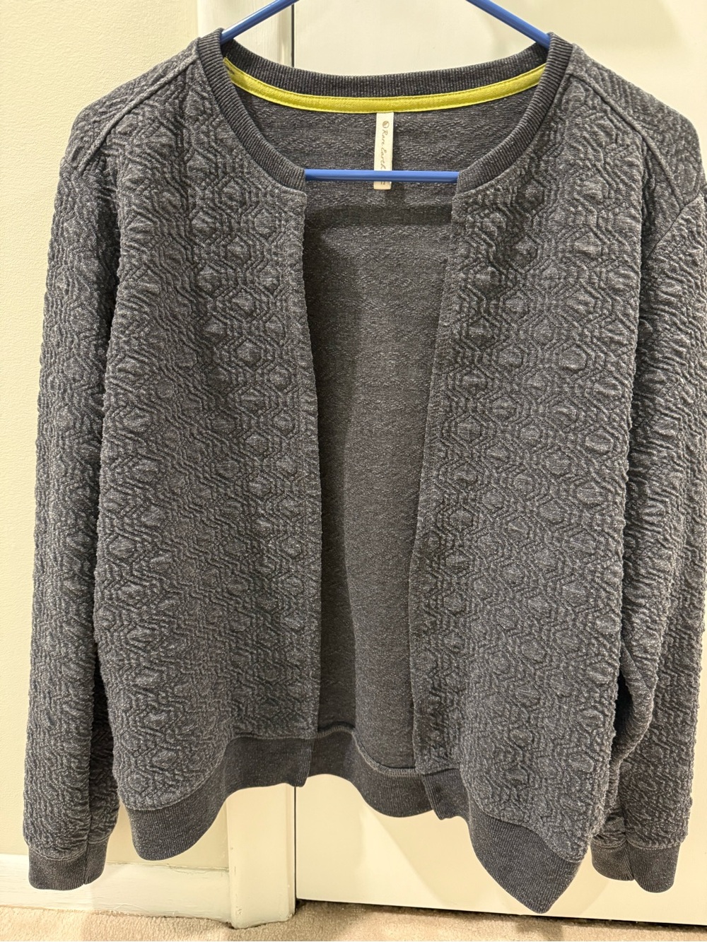 Open-Front Textured Cardigan Sweater - Charcoal Gray